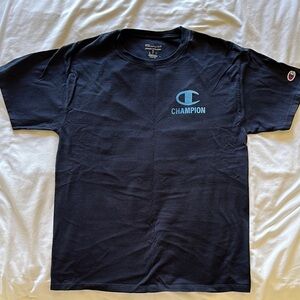 Champion Black Short Sleeve Tee with Classic Crew Neck